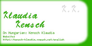 klaudia kensch business card